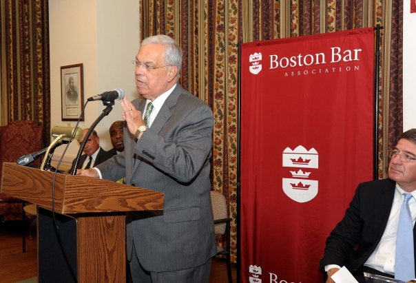 Mayor Menino addressed the crowd of students, their families, and employers about the importance of this summer jobs experience.